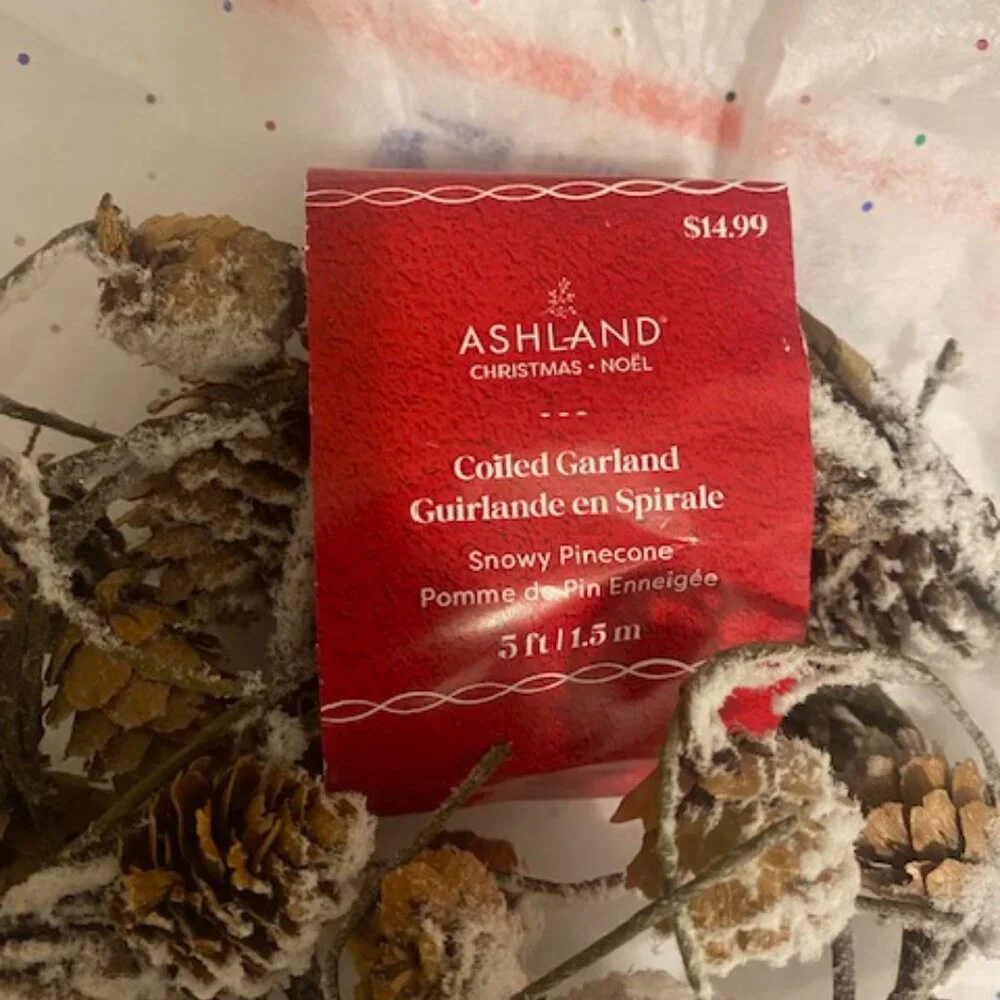 ASHLAND Christmas Snowy Pine cone coiled garland
